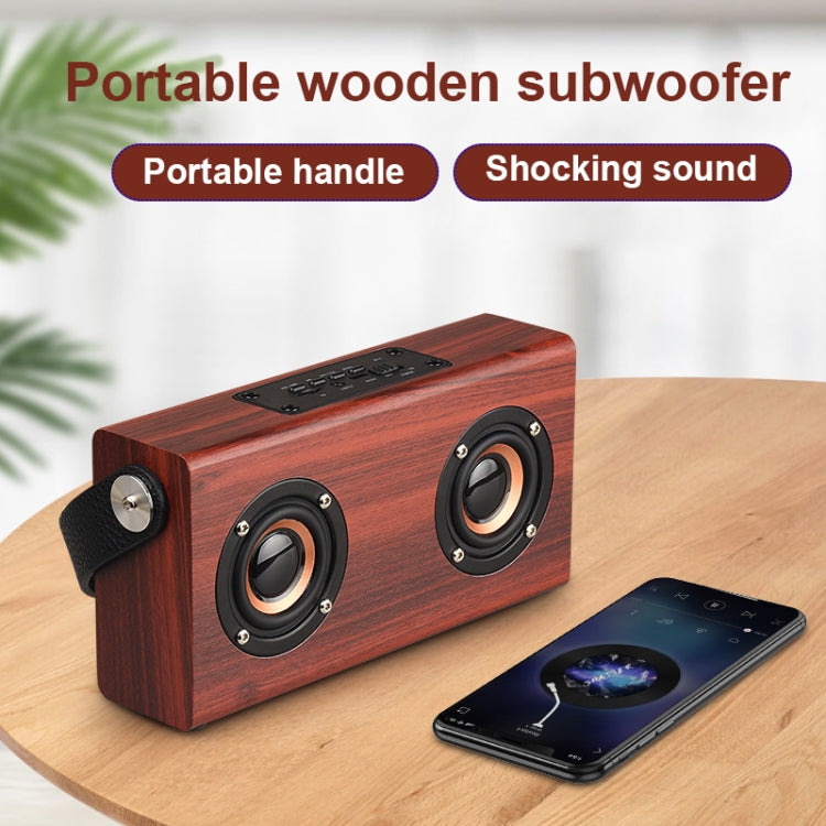 D10 Bluetooth 4.2 Portable Wooden Handheld Bluetooth Speaker(Red Wood Texture) - Desktop Speaker by buy2fix | Online Shopping UK | buy2fix