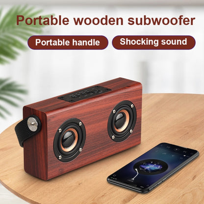 D10 Bluetooth 4.2 Portable Wooden Handheld Bluetooth Speaker(Red Wood Texture) - Desktop Speaker by buy2fix | Online Shopping UK | buy2fix
