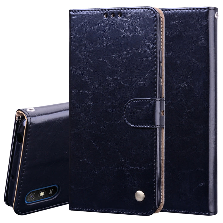 For Xiaomi Redmi 9A Business Style Oil Wax Texture Horizontal Flip Leather Case, with Holder & Card Slots & Wallet(Black) - Xiaomi Cases by buy2fix | Online Shopping UK | buy2fix