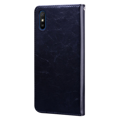 For Xiaomi Redmi 9A Business Style Oil Wax Texture Horizontal Flip Leather Case, with Holder & Card Slots & Wallet(Black) - Xiaomi Cases by buy2fix | Online Shopping UK | buy2fix