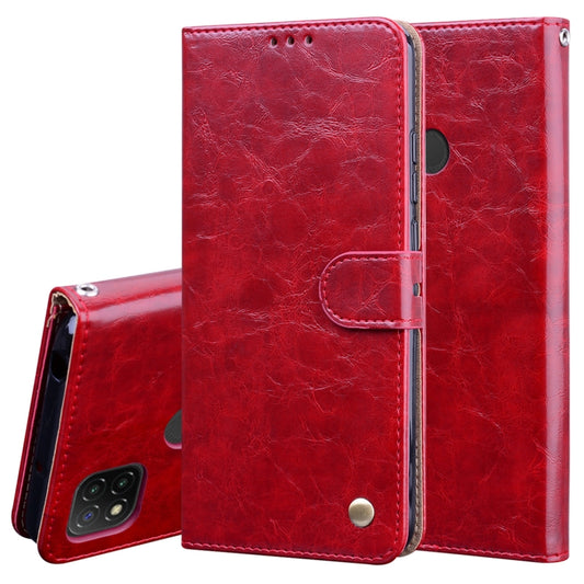 For Xiaomi Redmi 9C Business Style Oil Wax Texture Horizontal Flip Leather Case, with Holder & Card Slots & Wallet(Red) - Xiaomi Cases by buy2fix | Online Shopping UK | buy2fix