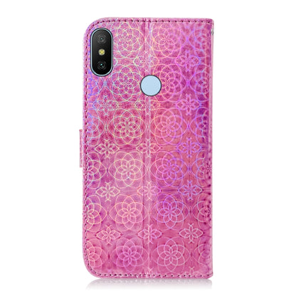 For Xiaomi Redmi 6 Pro Solid Color Colorful Magnetic Buckle Horizontal Flip PU Leather Case with Holder & Card Slots & Wallet & Lanyard(Pink) - Xiaomi Cases by buy2fix | Online Shopping UK | buy2fix