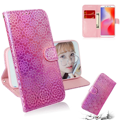 For Xiaomi Redmi 6 / 6A Solid Color Colorful Magnetic Buckle Horizontal Flip PU Leather Case with Holder & Card Slots & Wallet & Lanyard(Pink) - Xiaomi Cases by buy2fix | Online Shopping UK | buy2fix