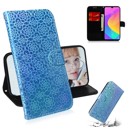 For Xiaomi Mi A3 / CC9e Solid Color Colorful Magnetic Buckle Horizontal Flip PU Leather Case with Holder & Card Slots & Wallet & Lanyard(Blue) - Xiaomi Cases by buy2fix | Online Shopping UK | buy2fix