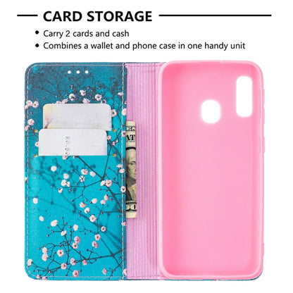 For Samsung Galaxy A10e / A20e Colored Drawing Pattern Invisible Magnetic Horizontal Flip PU Leather Case with Holder & Card Slots & Wallet(Plum Blossom) by buy2fix