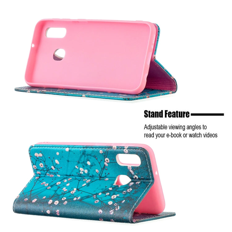 For Samsung Galaxy A10e / A20e Colored Drawing Pattern Invisible Magnetic Horizontal Flip PU Leather Case with Holder & Card Slots & Wallet(Plum Blossom) by buy2fix