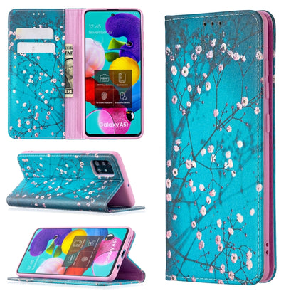 For Samsung Galaxy A51 Colored Drawing Pattern Invisible Magnetic Horizontal Flip PU Leather Case with Holder & Card Slots & Wallet(Plum Blossom) by buy2fix