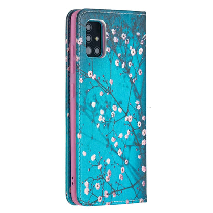 For Samsung Galaxy A51 Colored Drawing Pattern Invisible Magnetic Horizontal Flip PU Leather Case with Holder & Card Slots & Wallet(Plum Blossom) by buy2fix