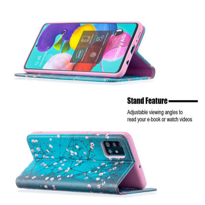 For Samsung Galaxy A51 Colored Drawing Pattern Invisible Magnetic Horizontal Flip PU Leather Case with Holder & Card Slots & Wallet(Plum Blossom) by buy2fix