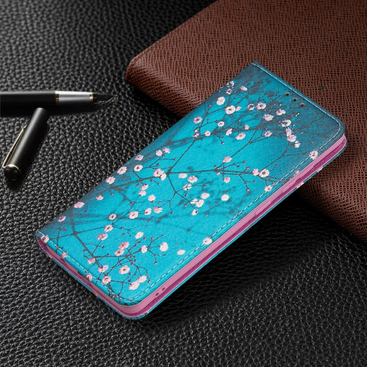 For Samsung Galaxy A51 Colored Drawing Pattern Invisible Magnetic Horizontal Flip PU Leather Case with Holder & Card Slots & Wallet(Plum Blossom) by buy2fix