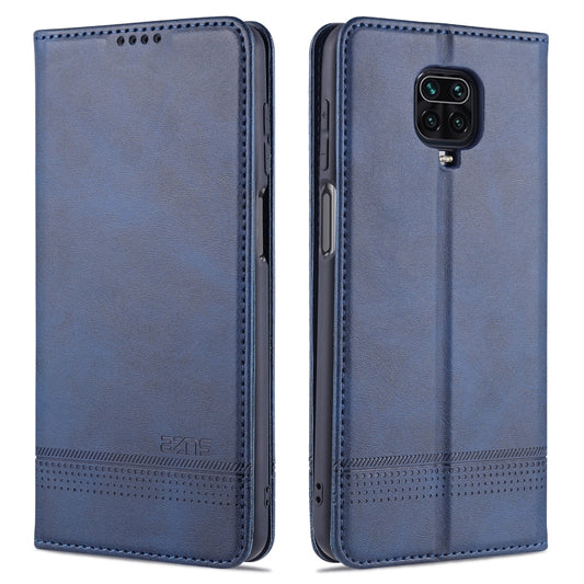 For Xiaomi Redmi Note 9 Pro / Note 9s AZNS Magnetic Calf Texture Horizontal Flip Leather Case with Card Slots & Holder & Wallet(Dark Blue) - Xiaomi Cases by AZNS | Online Shopping UK | buy2fix