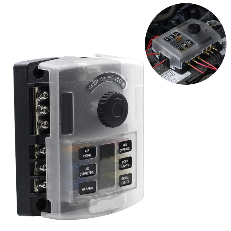 CS-1222A1 High Current Independent Positive and Negative 6-way LED Indicator Plug Fuse Box - Fuse by buy2fix | Online Shopping UK | buy2fix