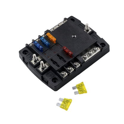 CS-1222A1 High Current Independent Positive and Negative 6-way LED Indicator Plug Fuse Box - Fuse by buy2fix | Online Shopping UK | buy2fix