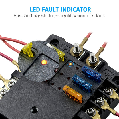 CS-1222A1 High Current Independent Positive and Negative 6-way LED Indicator Plug Fuse Box - Fuse by buy2fix | Online Shopping UK | buy2fix