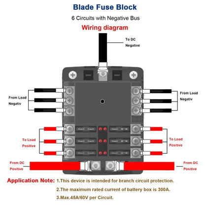 CS-1222A1 High Current Independent Positive and Negative 6-way LED Indicator Plug Fuse Box - Fuse by buy2fix | Online Shopping UK | buy2fix