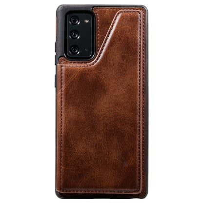 Shockproof Calf Texture Protective Case with Holder & Card Slots & Frame For Samsung Galaxy Note20(Coffee) by buy2fix