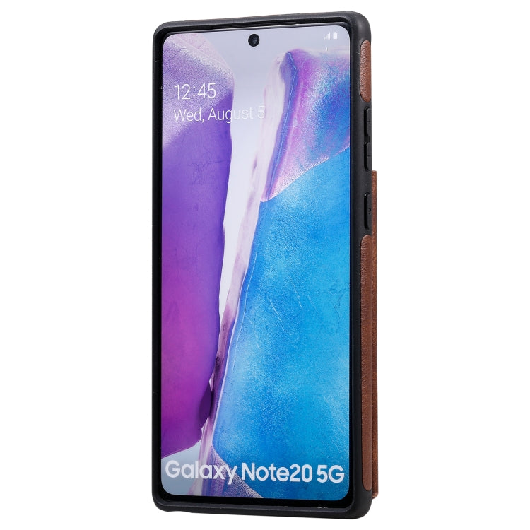 Shockproof Calf Texture Protective Case with Holder & Card Slots & Frame For Samsung Galaxy Note20(Coffee) by buy2fix