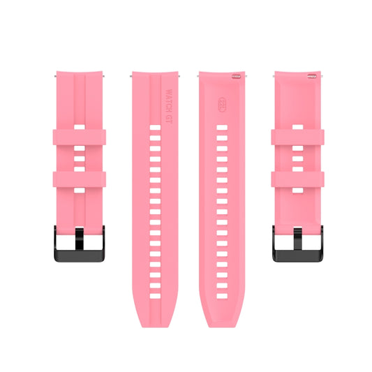 For Huawei Watch GT 2 Pro Silicone Watch Band with Black Steel Buckle(Pink) by buy2fix