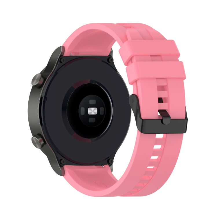 For Huawei Watch GT 2 Pro Silicone Watch Band with Black Steel Buckle(Pink) by buy2fix