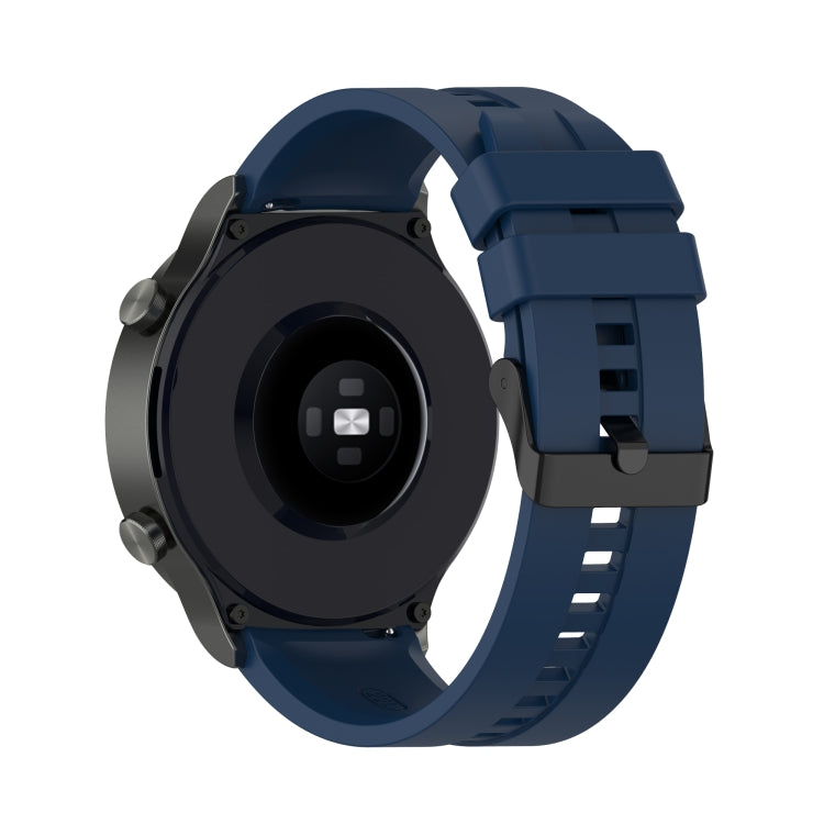 For Huawei Watch GT 2 Pro Silicone Watch Band with Black Steel Buckle(Dark Blue) by buy2fix