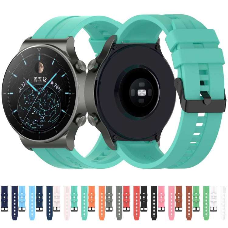 For Huawei Watch GT 2 Pro Silicone Watch Band with Black Steel Buckle(Dark Blue) by buy2fix