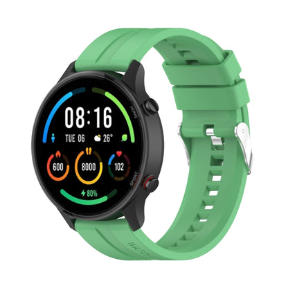 For Xiaomi Watch Color Sport Silicone Watch Band with Silver Steel Buckle(Mint Green) - Watch Bands by buy2fix | Online Shopping UK | buy2fix