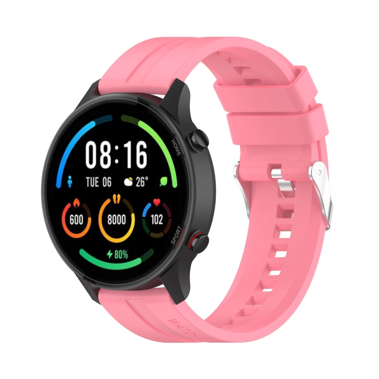 For Xiaomi Watch Color Sport Silicone Watch Band with Silver Steel Buckle(Pink) - Watch Bands by buy2fix | Online Shopping UK | buy2fix