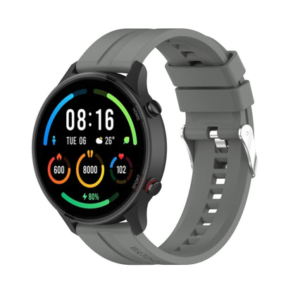 For Xiaomi Watch Color Sport Silicone Watch Band with Silver Steel Buckle(Grey) - Watch Bands by buy2fix | Online Shopping UK | buy2fix