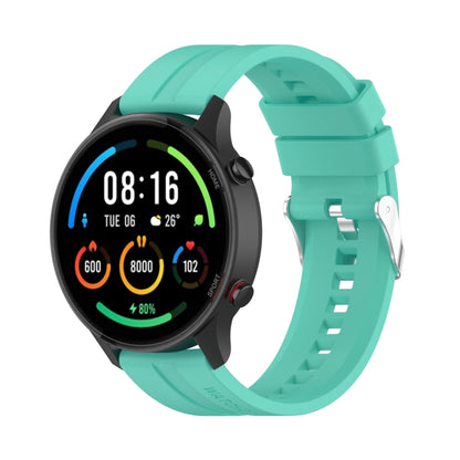 For Xiaomi Watch Color Sport Silicone Watch Band with Silver Steel Buckle(Aurora Blue) - Watch Bands by buy2fix | Online Shopping UK | buy2fix