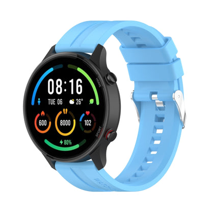 For Xiaomi Watch Color Sport Silicone Watch Band with Silver Steel Buckle(Sky Blue) - Watch Bands by buy2fix | Online Shopping UK | buy2fix