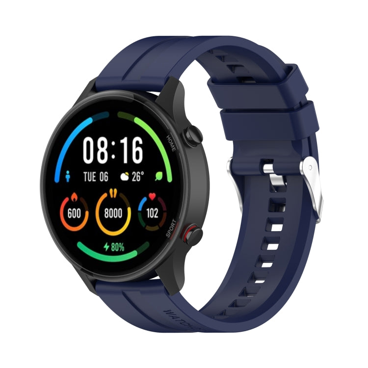 For Xiaomi Watch Color Sport Silicone Watch Band with Silver Steel Buckle(Midnight Blue) - Watch Bands by buy2fix | Online Shopping UK | buy2fix