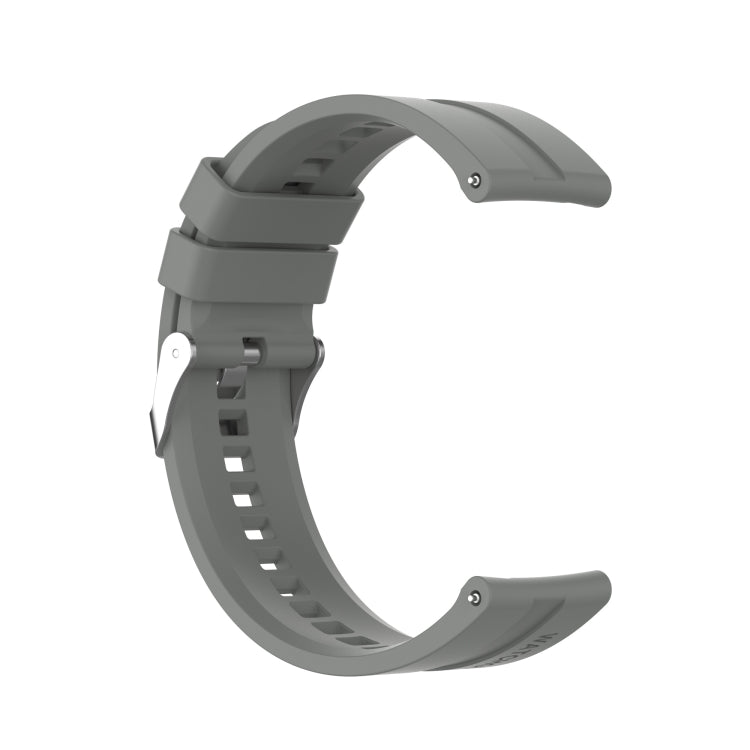 For TicWatch Pro 3 Silicone Watch Band with Silver Steel Buckle(Grey) - Watch Bands by buy2fix | Online Shopping UK | buy2fix