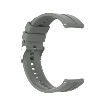 For TicWatch Pro 3 Silicone Watch Band with Silver Steel Buckle(Grey) - Watch Bands by buy2fix | Online Shopping UK | buy2fix