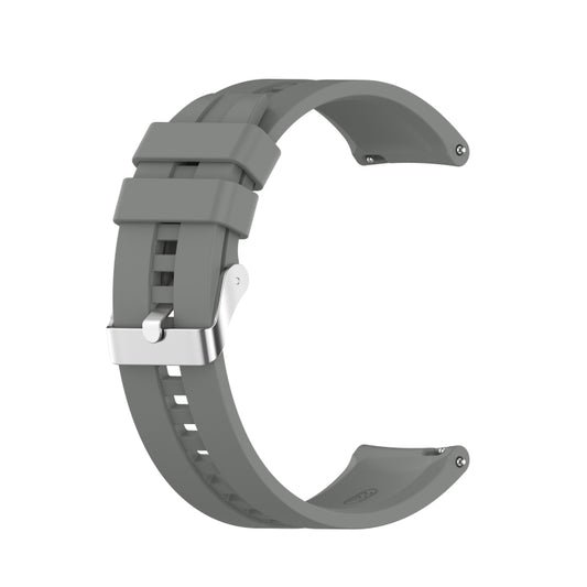 For TicWatch Pro 3 Silicone Watch Band with Silver Steel Buckle(Grey) - Watch Bands by buy2fix | Online Shopping UK | buy2fix