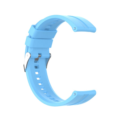 For TicWatch Pro 3 Silicone Watch Band with Silver Steel Buckle(Sky Blue) - Watch Bands by buy2fix | Online Shopping UK | buy2fix