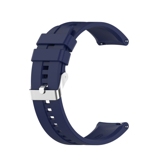 For TicWatch Pro 3 Silicone Watch Band with Silver Steel Buckle(Midnight Blue) - Watch Bands by buy2fix | Online Shopping UK | buy2fix