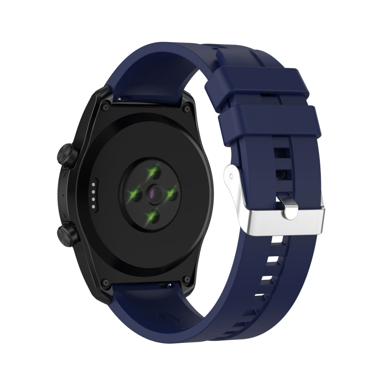 For TicWatch Pro 3 Silicone Watch Band with Silver Steel Buckle(Midnight Blue) - Watch Bands by buy2fix | Online Shopping UK | buy2fix