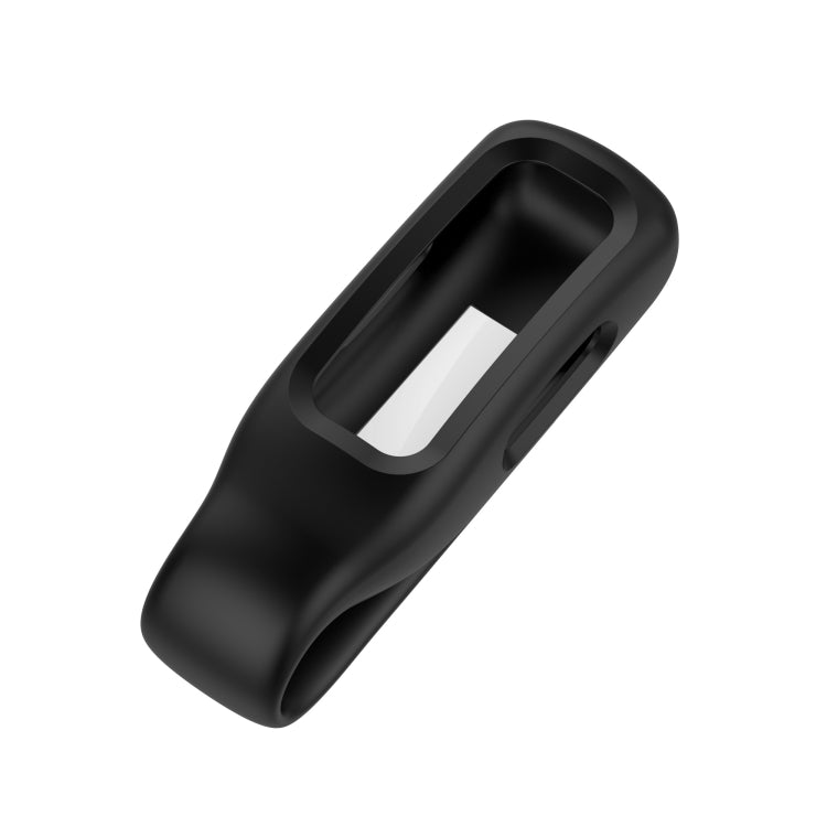 For Fitbit Inspire 2 Steel Sheet Silicone Protective Clip Case Cover(Black) - Watch Cases by buy2fix | Online Shopping UK | buy2fix
