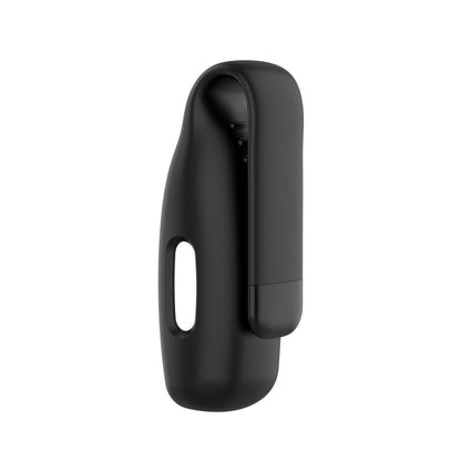 For Fitbit Inspire 2 Steel Sheet Silicone Protective Clip Case Cover(Black) - Watch Cases by buy2fix | Online Shopping UK | buy2fix