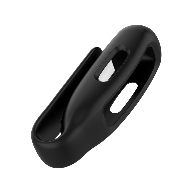 For Fitbit Inspire 2 Steel Sheet Silicone Protective Clip Case Cover(Black) - Watch Cases by buy2fix | Online Shopping UK | buy2fix