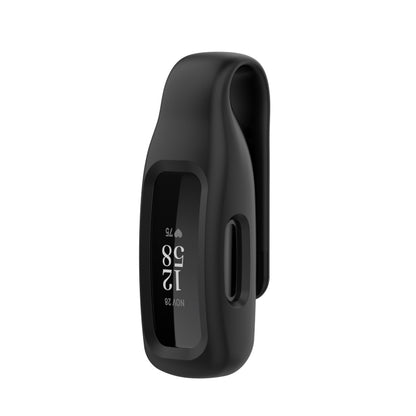 For Fitbit Inspire 2 Steel Sheet Silicone Protective Clip Case Cover(Black) - Watch Cases by buy2fix | Online Shopping UK | buy2fix