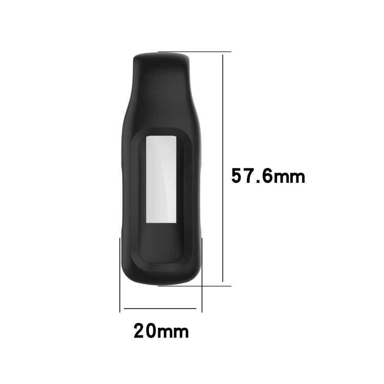 For Fitbit Inspire 2 Steel Sheet Silicone Protective Clip Case Cover(Black) - Watch Cases by buy2fix | Online Shopping UK | buy2fix