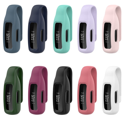For Fitbit Inspire 2 Steel Sheet Silicone Protective Clip Case Cover(Black) - Watch Cases by buy2fix | Online Shopping UK | buy2fix
