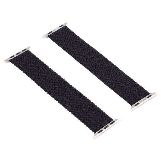 Single-turn Nylon Woven Watch Band For Apple Watch Series 9&8&7 41mm / SE 3&SE 2&6&SE&5&4 40mm / 3&2&1 38mm, Size:L(Black) by buy2fix
