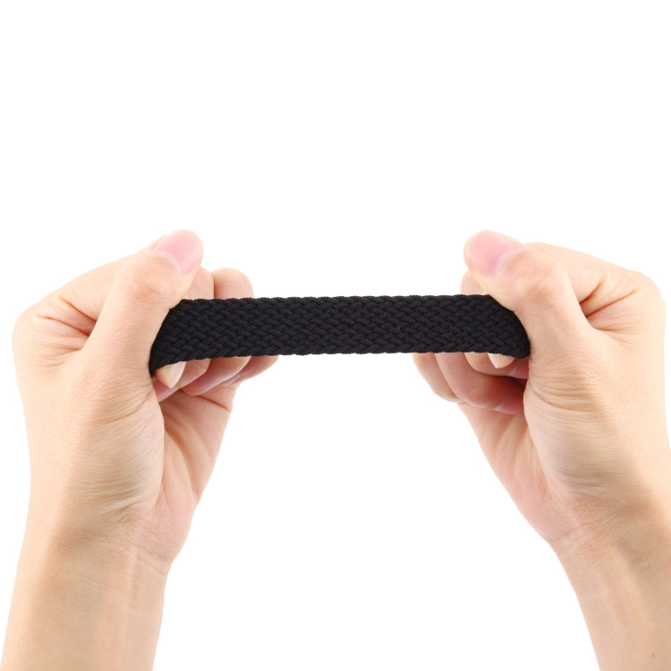 Single-turn Nylon Woven Watch Band For Apple Watch Series 9&8&7 41mm / SE 3&SE 2&6&SE&5&4 40mm / 3&2&1 38mm, Size:L(Black) by buy2fix