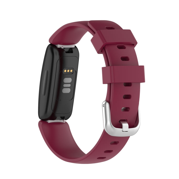 For Fitbit Inspire 2 TPE Watch Band, Size:S(Wine Red) - Watch Bands by buy2fix | Online Shopping UK | buy2fix