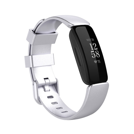 For Fitbit Inspire 2 TPE Watch Band, Size:S(Silver) - Watch Bands by buy2fix | Online Shopping UK | buy2fix