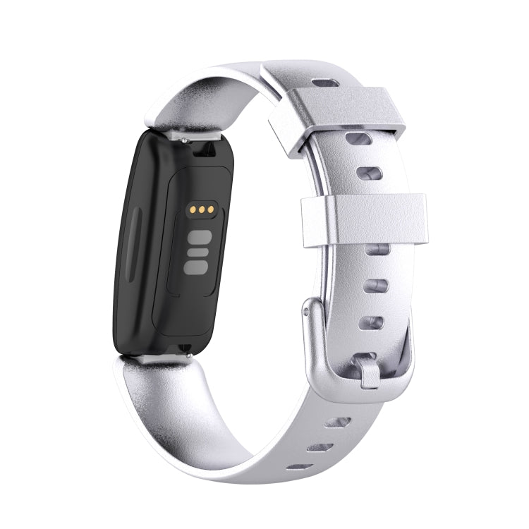 For Fitbit Inspire 2 TPE Watch Band, Size:S(Silver) - Watch Bands by buy2fix | Online Shopping UK | buy2fix