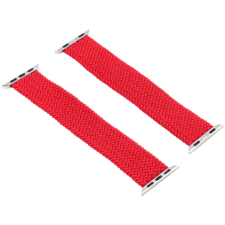 Single-turn Nylon Woven Watch Band For Apple Watch Series 7 45mm / 6 & SE & 5 & 4 44mm / 3 & 2 & 1 42mm, Size:S(Red) by buy2fix