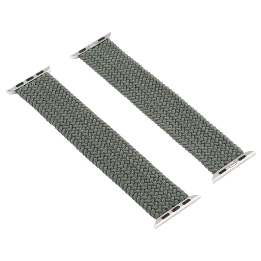 Single-turn Nylon Woven Watch Band For Apple Watch Ultra 49mm&Watch Ultra 2 49mm / Series 9&8&7 45mm / SE 3&SE 2&6&SE&5&4 44mm / 3&2&1 42mm, Size:L(Green) by buy2fix